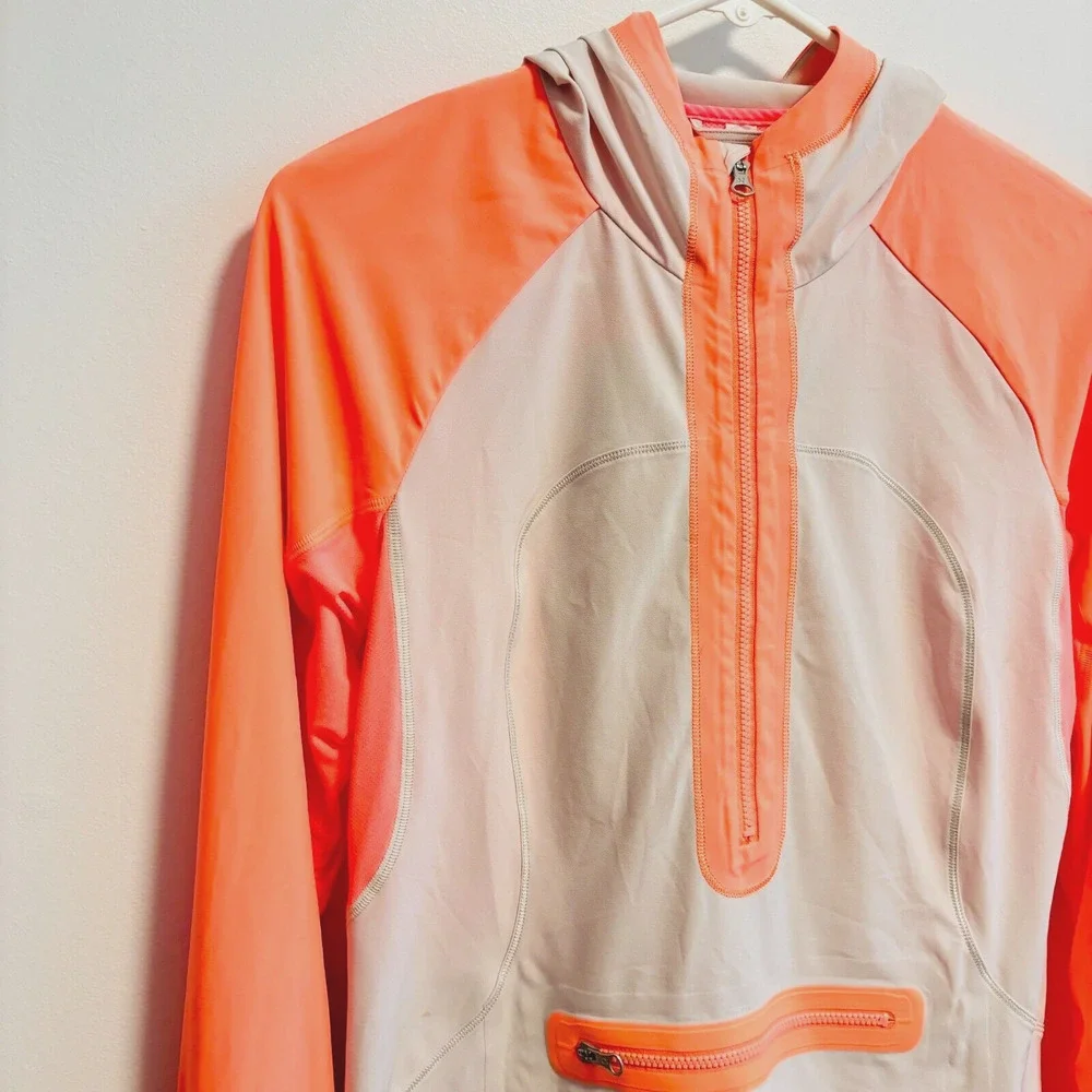 lululemon athletica Coral/Light Beige Lightweight Hooded Pullover